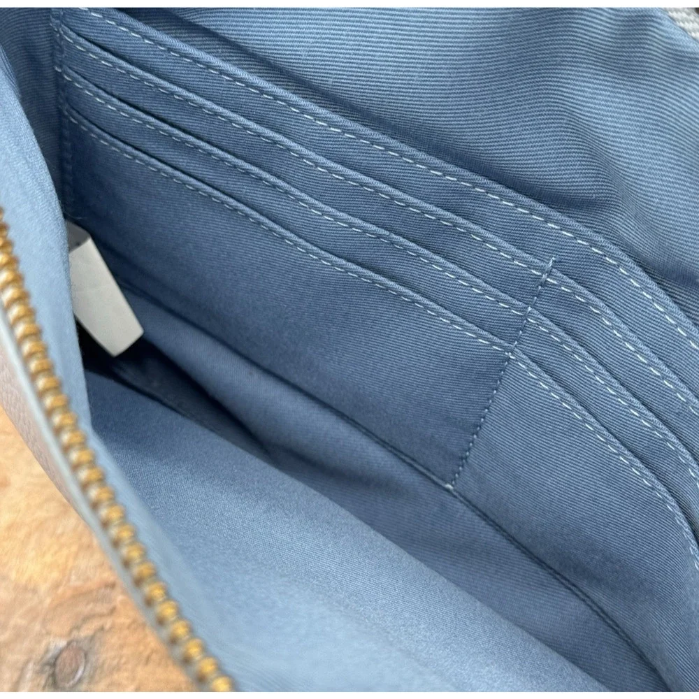 2 Pc Set Lodis Italian Leather Dustin Eiffel‎ Wristlet & Wallet RFID Powder Blue